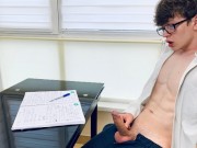 Young School Boy Wanking & He is too Horny for Study / Big Dick(23cm)/Uncut