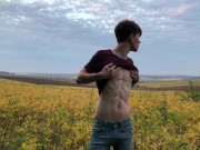 Hot Young BOY MASTURBATE OUTDOOR / 23 cm -DICK SIZE /Sexy ABS /