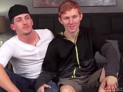 Ginger twink and straight hunk rimjob and bareback anal