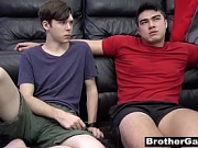 Stepbrother teaches him how to jerk off