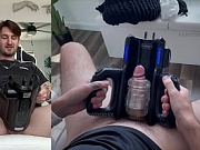 trying out my new sex toy XSpaceCup XT5 Auto-Stroker for first time