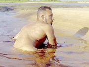 Naked and Jerking off inside a Lagoon