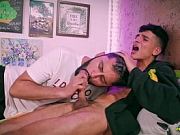 Camilo Brown Giving Intense Blowjob to Hot Twink Andres Zp Causing Massive Cumshots