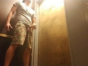 Jerking Off in Public Elevator