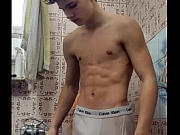 Hot take shower skinny boy