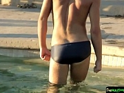 Handsome teen rimmed and spitroasted