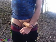Outdoor Deluxe: Hiking and jerking off on a dirt road and by the lake. (S)