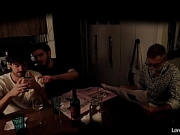 Exhibitionist gay couple in front of real grandpa (old young)