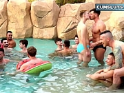 Pool party turns into crazy gay fuck fest&excl; Twink Flynn Felix takes all men&comma; and he is filled up inside and covered with a sticky mess outside and still begging for more&excl;