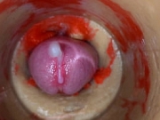 Camera deep inside tight pussy captures huge cum explosion 4k